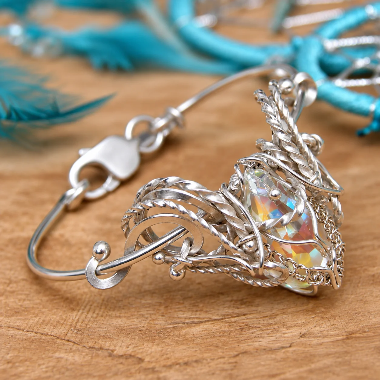 CRYSTAL EMPRESS – unikatowa srebrna bransoletka z kryształem Swarovski
