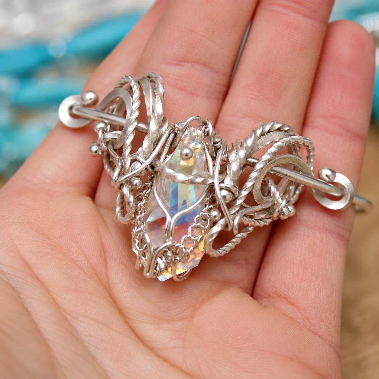CRYSTAL EMPRESS – unikatowa srebrna bransoletka z kryształem Swarovski