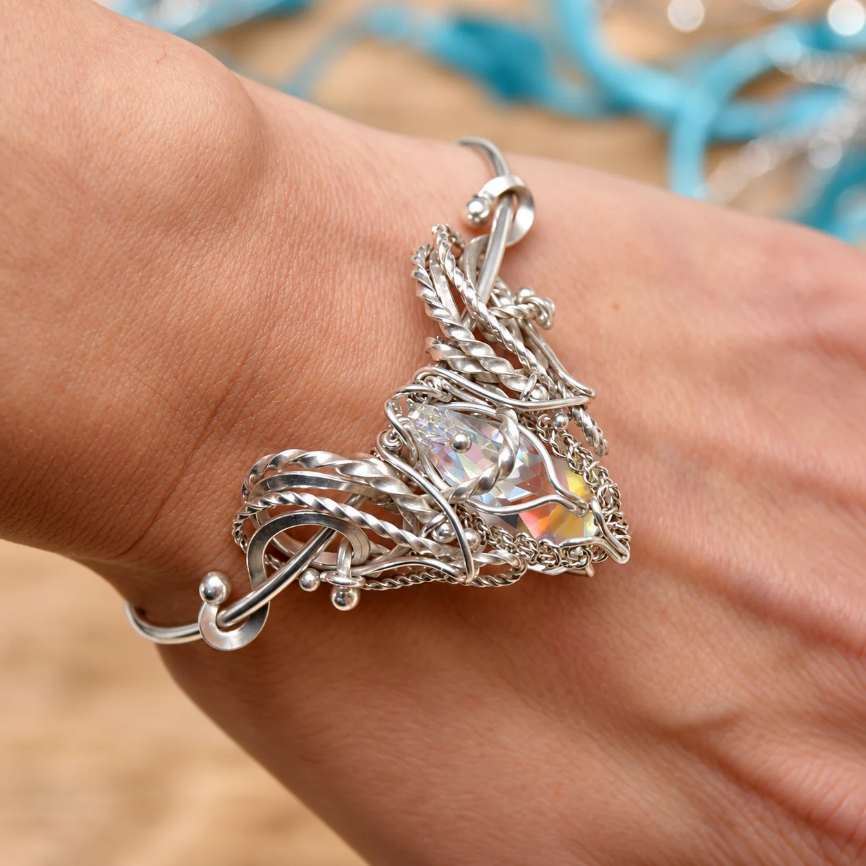 CRYSTAL EMPRESS – unikatowa srebrna bransoletka z kryształem Swarovski
